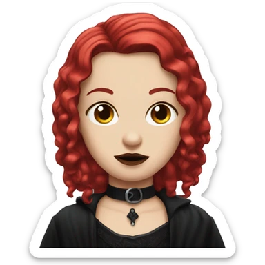 cherry-red-haired goth sticker