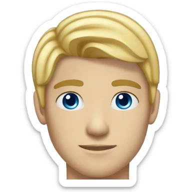 17 year old man blue eyes blonde hair  sticker