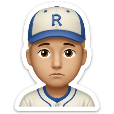 Una carita triste con una gorra de base pro show i q se llame rober sticker