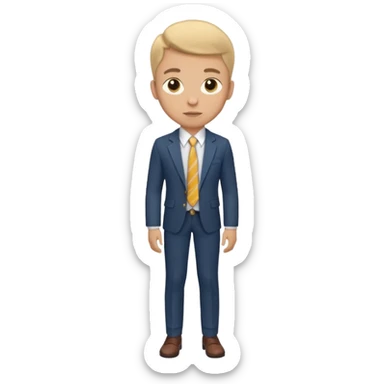 Young man, tailored trousers, a crisp button-down shirt, a blazer, and tie, portrait

 sticker
