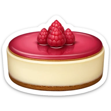 Cheesecake slice with raspberry on top sticker