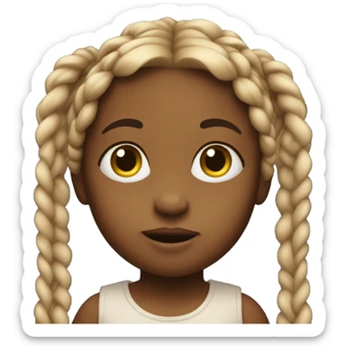 Small infant long braids sticker