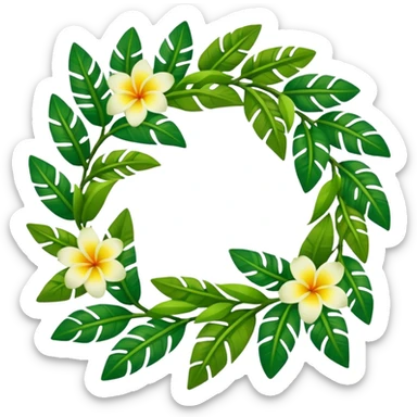 hawaiian haku lei (green leaf flower crown) sticker