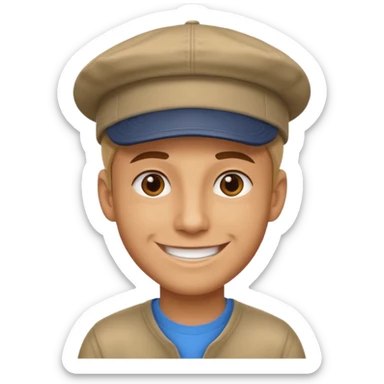 A MOTIVATIONAL GUY WITH A CAP ON sticker