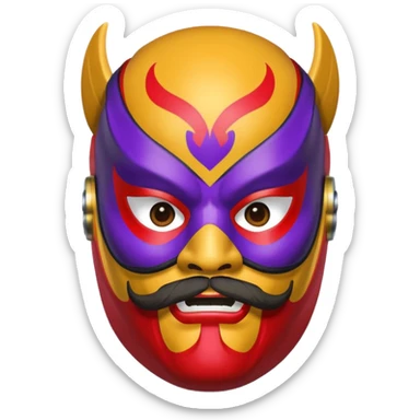 Luchador with beard sticker