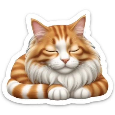 Red silver tabby long hair sleeping laying down sticker