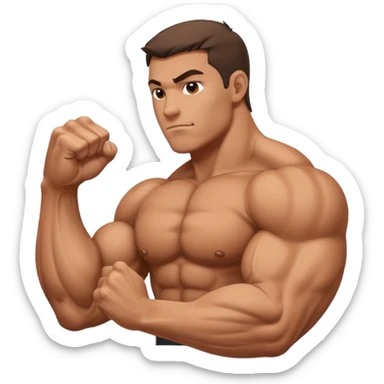 big muscular arm, fist to shoulder view sticker
