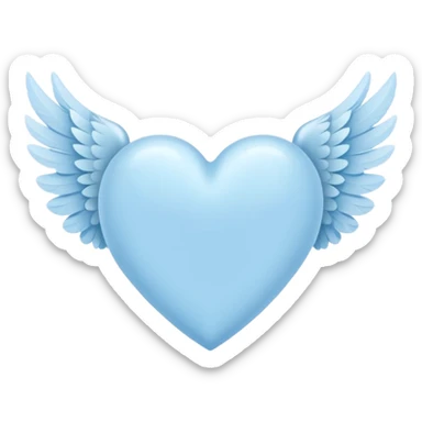 Light Blue heart with wing 🩵🪽 sticker