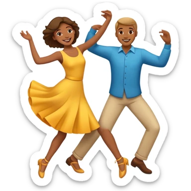 two people dancing together, cheerful and lively sticker