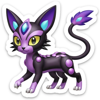 Meloetta-Noibat-Gatomon-Liepard-Pokémon-Digimon-Fakémon-fusion-hybrid-creature sticker
