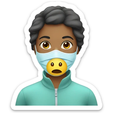 A sick mom have mask  sticker