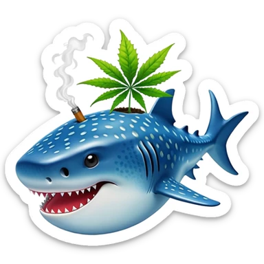 Whale shark smoking weed sticker