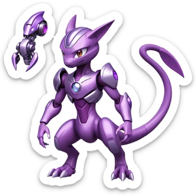 Miraidon-Genesect-Mewtwo-Fakémon-hybrid-creature (full body)  sticker