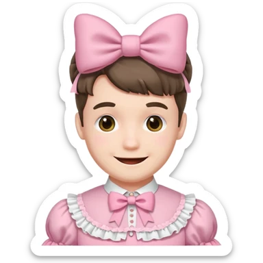 Fiyonklu ve pembe lolita giyen erkek çiz sticker