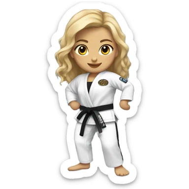 jiu jitsu girl with cheetah print outfit sticker