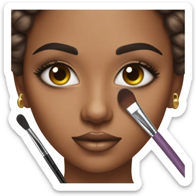 Girl applying shadows on her eyes sticker