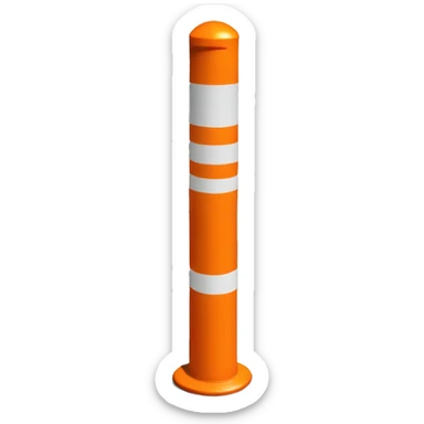 plain orange with 1  white  stripe road bollard  sticker