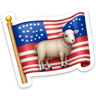 country  flag with mutton roll in the middle sticker