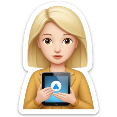 No she is white and she hold a ipad sticker