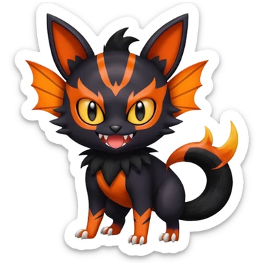 Noibat-Litten-Torracat-fusion-Fakemon-Pokémon-creature  sticker