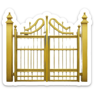 Yellow metal gate  sticker