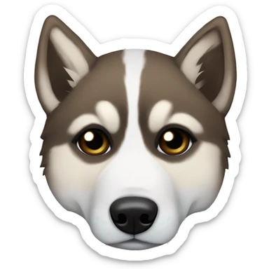 Brown/black Puppy Siberian husky sleeping with husky mask sticker