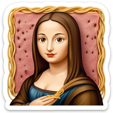 pop art monalisa SPAM meat spaghettio slop  sticker