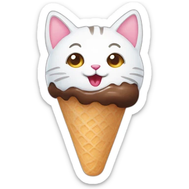 cat-eat-icecream sticker