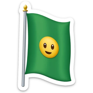 solo una bandera simple, un palo y una bandera verde en forma de pico, sin emojis de cara encima sticker