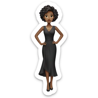 stylish sexy girl in elegant dress  sticker