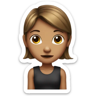 Girl  with fist big nose sticker