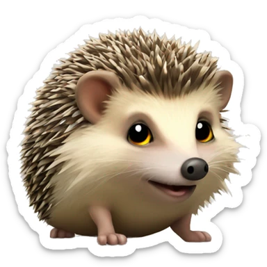 hedgehog with swag and ciggarete sticker