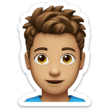 9 year old boy with blue eyes & brown Faux hawk haircut sticker