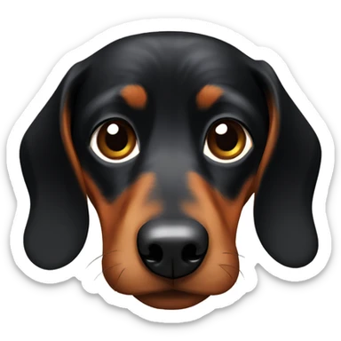 Fat Black and brown dachshund with black eyes sticker