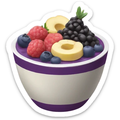 acai bowl cup filled with toppings  sticker