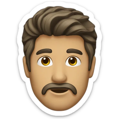 Hombre cabello castaño,barba candado,ojos verdes sticker