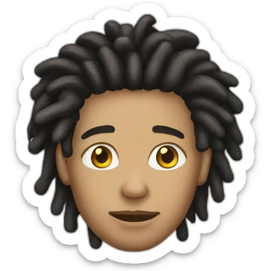 Light skin man dreadlock sticker