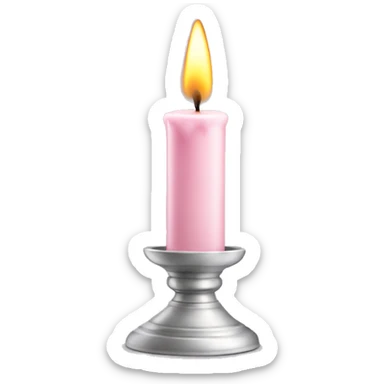light pink candle silver holder sticker