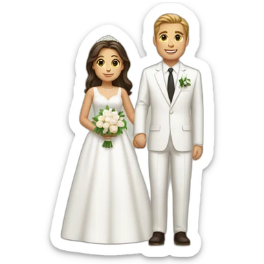 LDS couple getting married in lds temple attire sticker