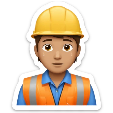 create a realistic emoji of a logistic worker in different weather situuations sticker