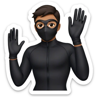 Black Jumpsuit: The guards wear a fitted, zip-up black jumpsuit that covers the entire body.

Face Mask: They all wear a full face mask to conceal their identity. The mask is smooth and round, with geometric shapes on it. There are different shapes—such as a circle, triangle, and square—that correspond to different ranks of the guards. Each shape is prominently displayed on the front of the mask.

Gloves: The uniform is usually paired with black gloves, which complete the sleek, anonymous look.

No visible logos or names: The guards' outfits are minimalist with no personal identifiers, reinforcing their role as faceless enforcers.

 sticker