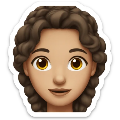 A brunette girl with brown eyes and natural makeuo sticker