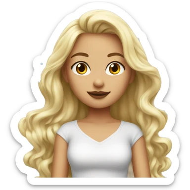 Blonde beauty red water everywhere  sticker