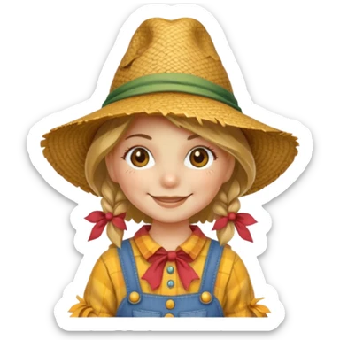 cute girl scarecrow emoji sticker
