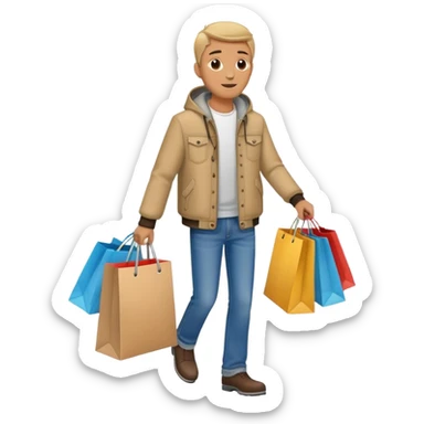Man is going to go to shopping  sticker