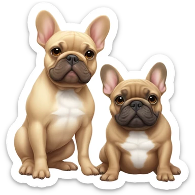 Lilac and Tan and fawn French bulldog friends sticker