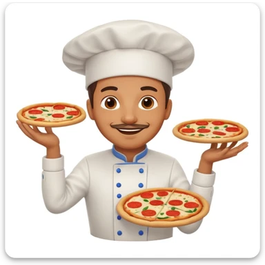 smiling Italian chef spinning pizza dough sticker