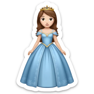 princess with brown hair whole body sticker