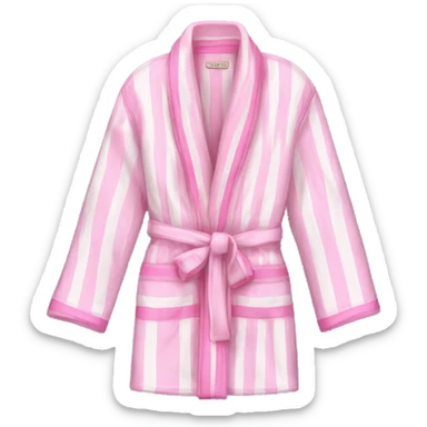 Victoria secret robe with white and pink iconic stripes  sticker