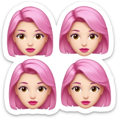 woman Pink lips, deifferent hairs. sticker